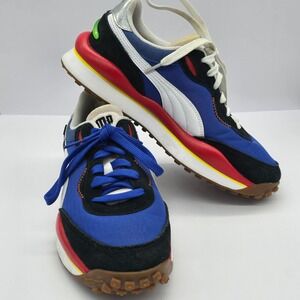 80s Style Puma Rider FV 020 Mens Shoes Blue Black Red White Size 7.5 US 40 EUR‎